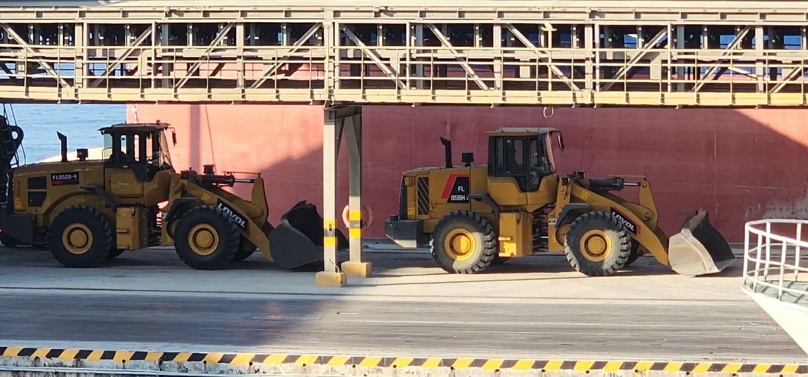 Heavy equipment parked inside an HBR facility