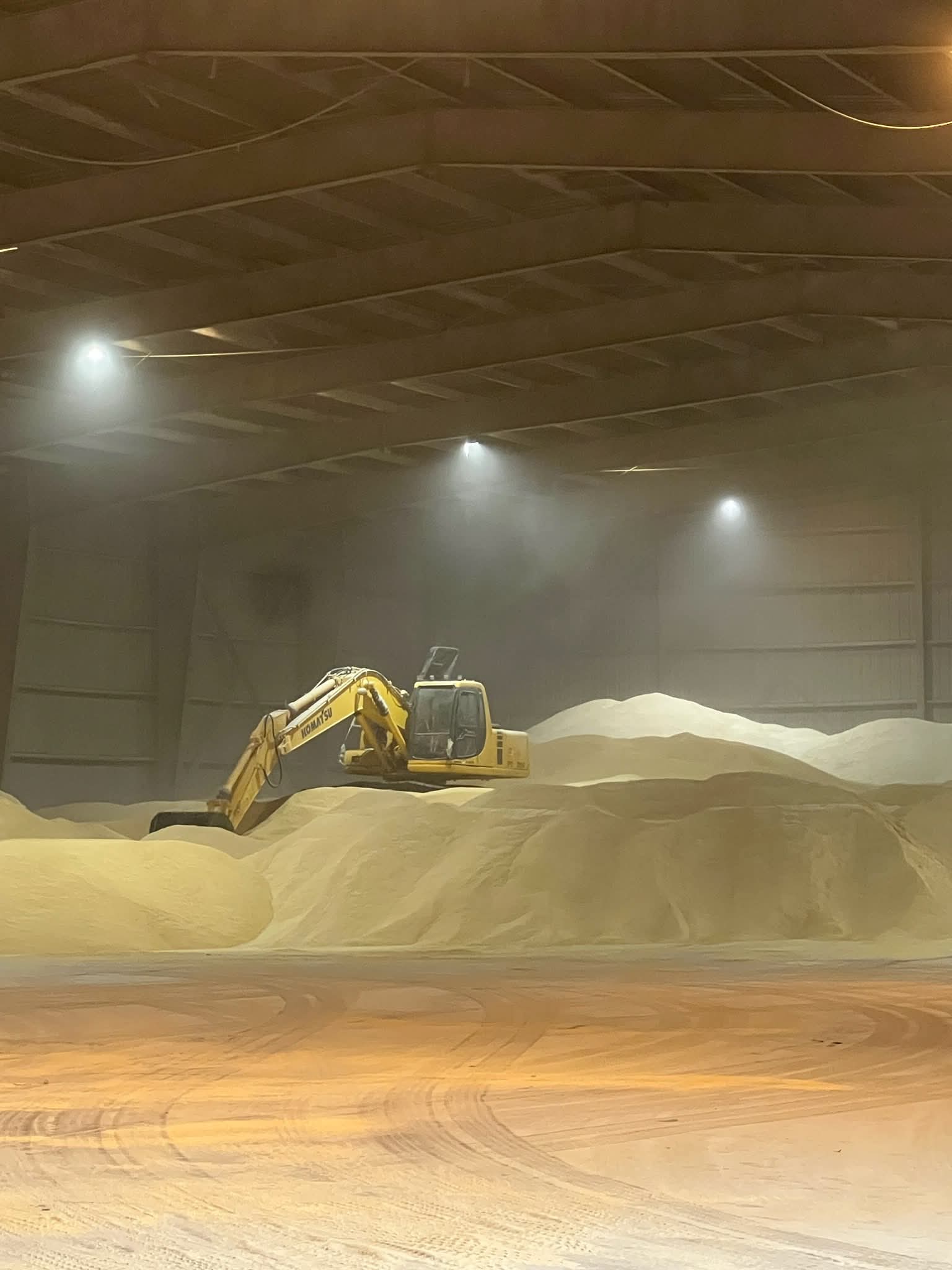Excavator stored near the HBR warehouse