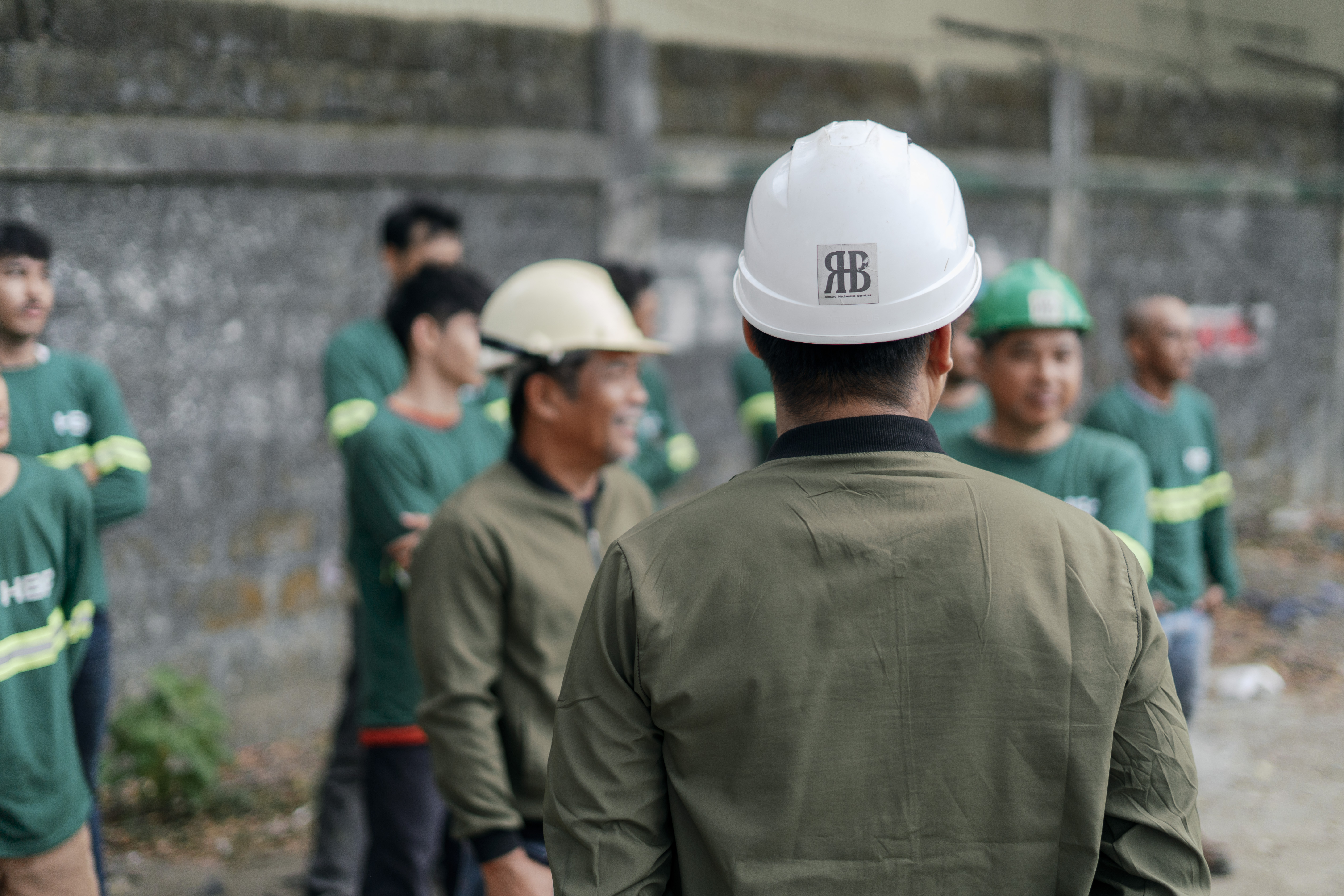 HBR team members gathered for a field briefing